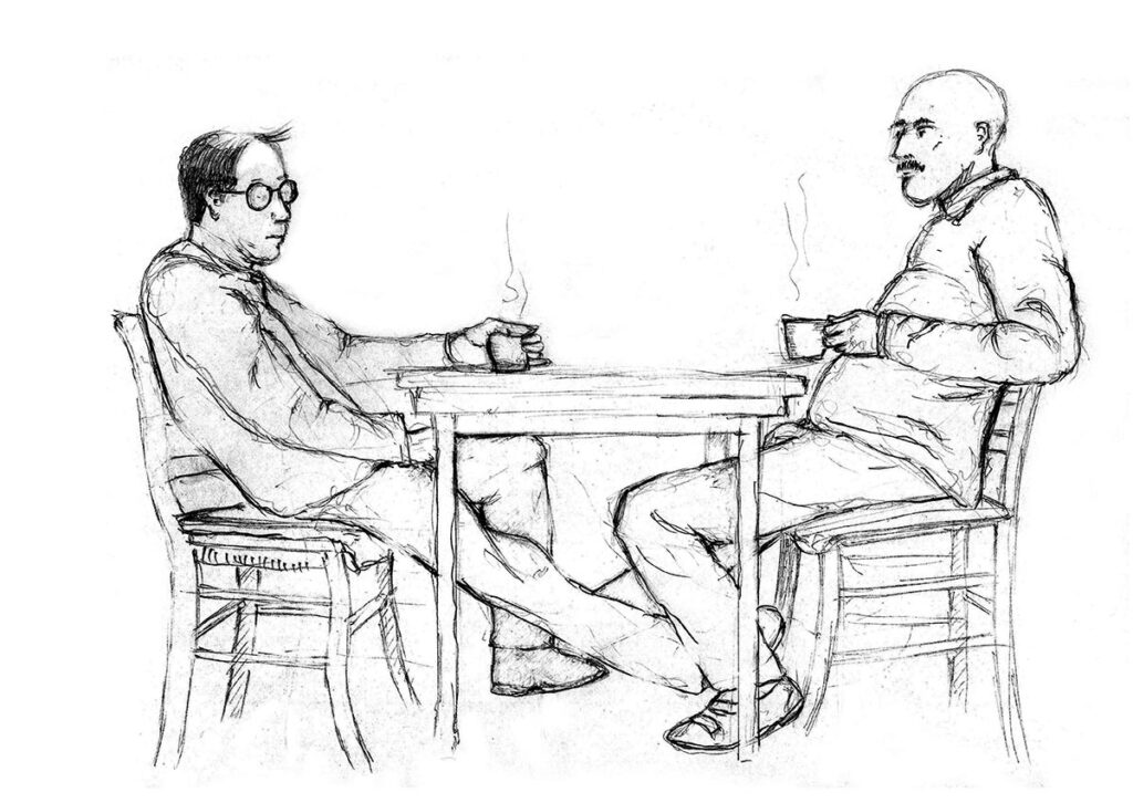 illustrations du kamishibaï Matin brun