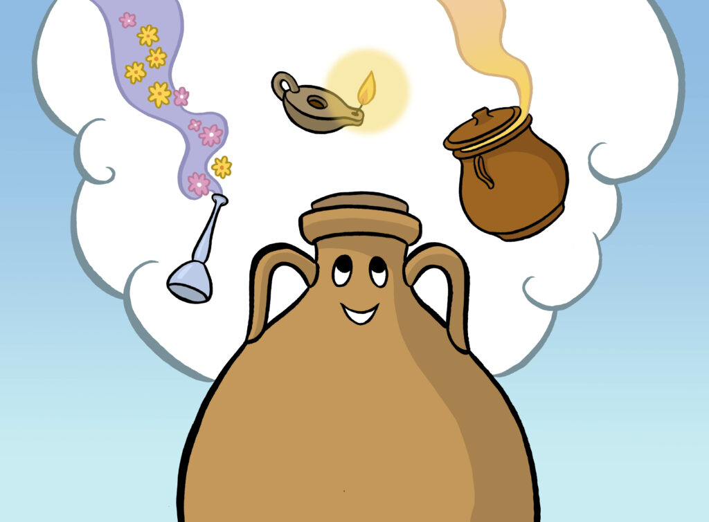 Illustration d'une amphore qui rêve